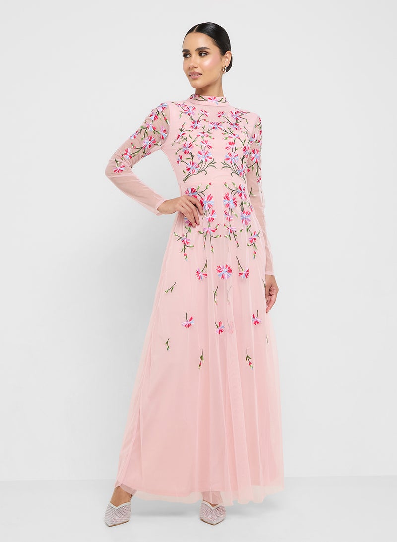 Frock and Frill Embroidered Maxi Dress - Image 4