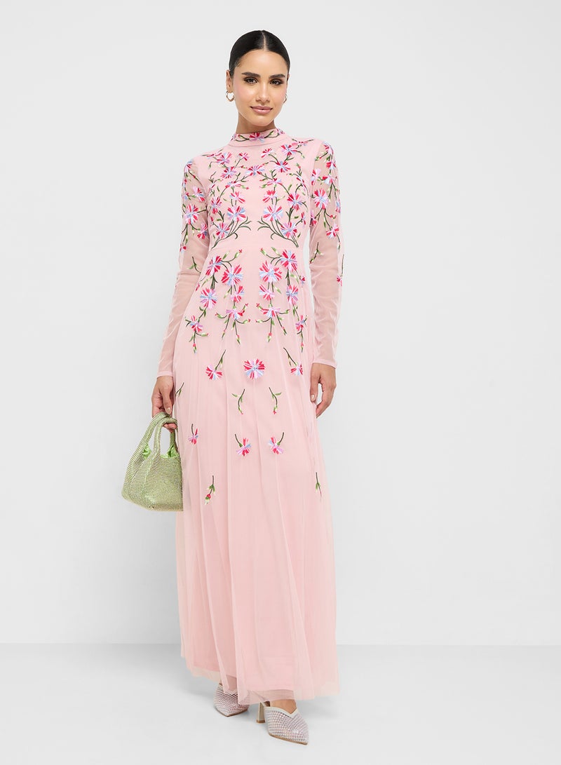 Frock and Frill Embroidered Maxi Dress - Image 1