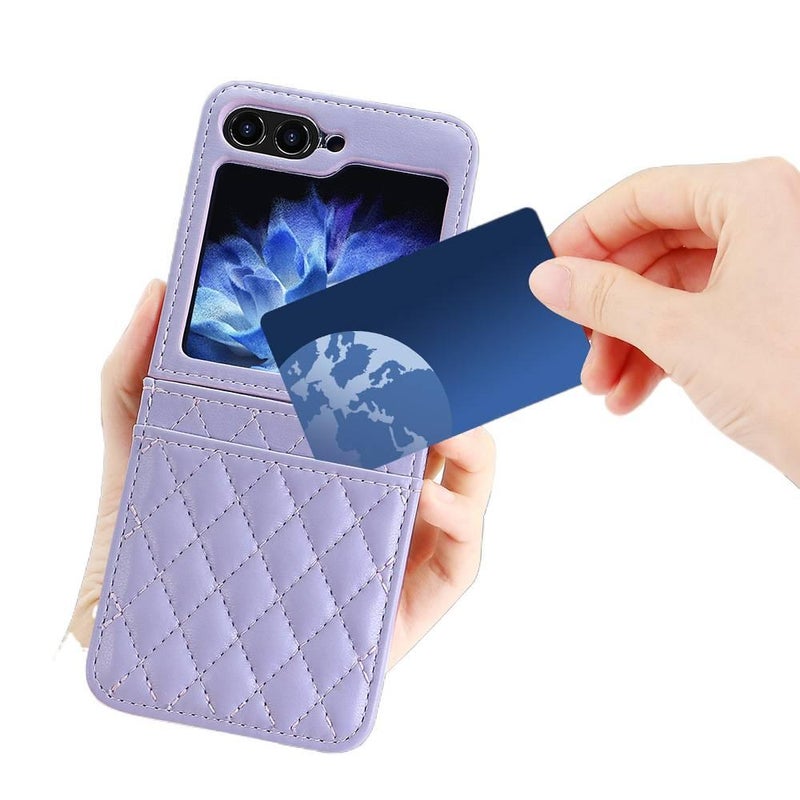 Protective PU for Samsung Galaxy Z Flip 7 with Lanyard and Card Holder in White for Personal Use - Image 4