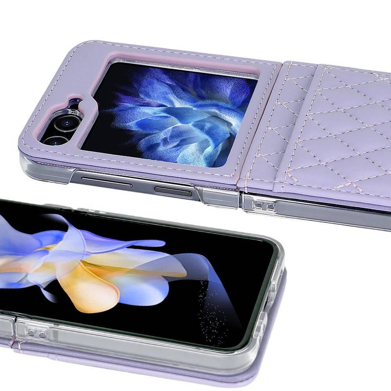 Protective PU for Samsung Galaxy Z Flip 7 with Lanyard and Card Holder in White for Personal Use - Image 3