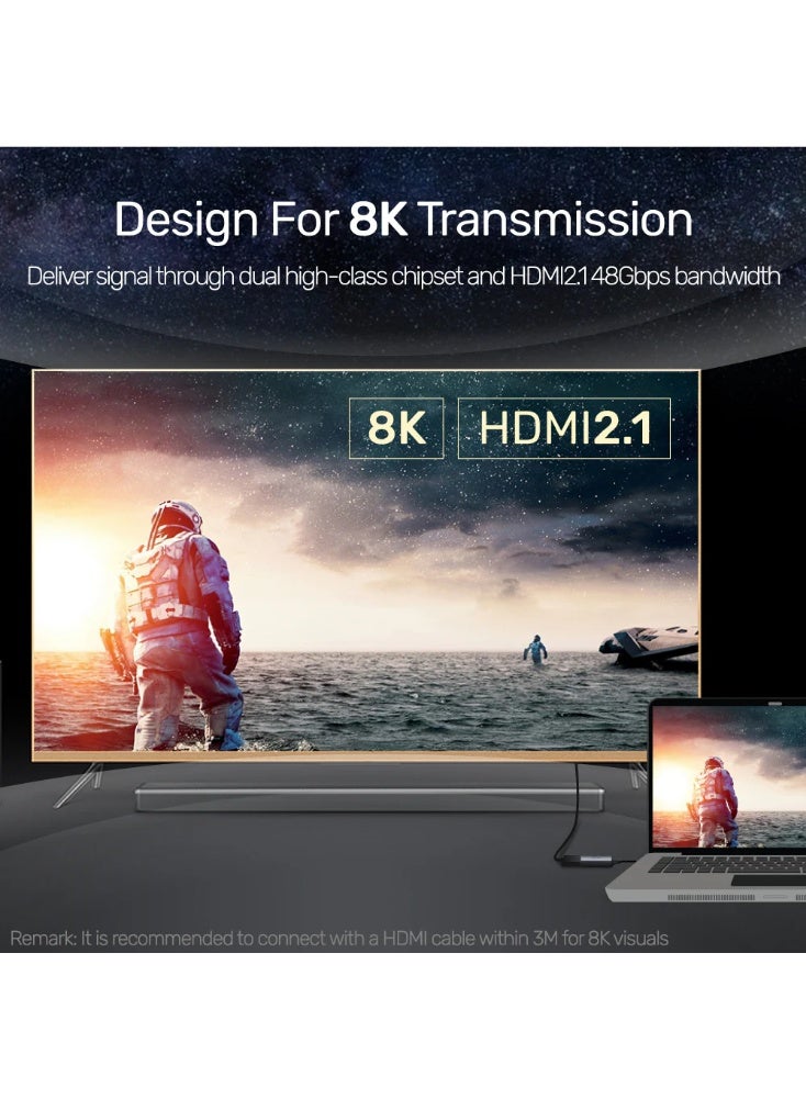 UNITEK USB C to HDMI Adapter, Type-C Male to HDMI 2.1 Female Cable, Thunderbolt 4/3 HDR HDCP 2.3, for MacBook Pro/Air,iPad Pro,XPS,S22,15 Series Galaxy S23 - Image 2