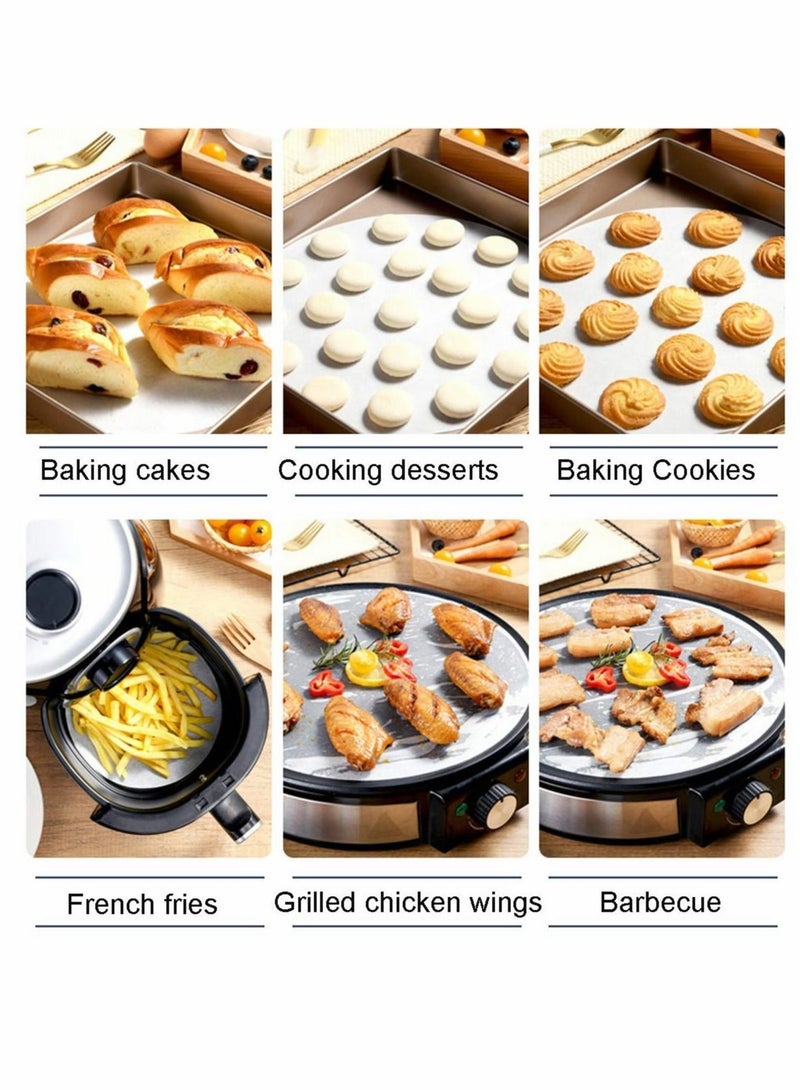 Captaintech Parchment Paper Rounds for Air Fryer  200pcs 8 Inch Unbleached Baking Paper for Oven Nonstick Uses for Baking Cookies, Bread, Meat, Pizza, Toaster Oven - Image 4