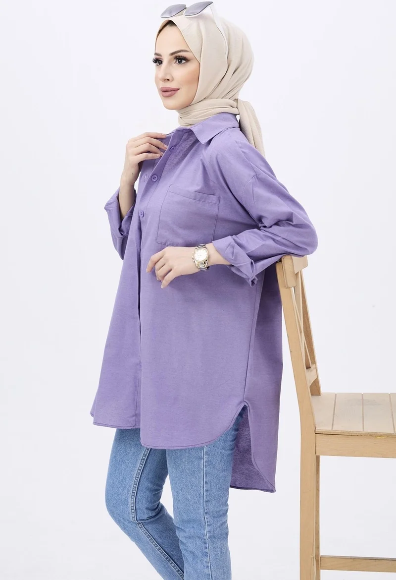 Tofisa Plain Medium Women's Lilac Tunic - 10810