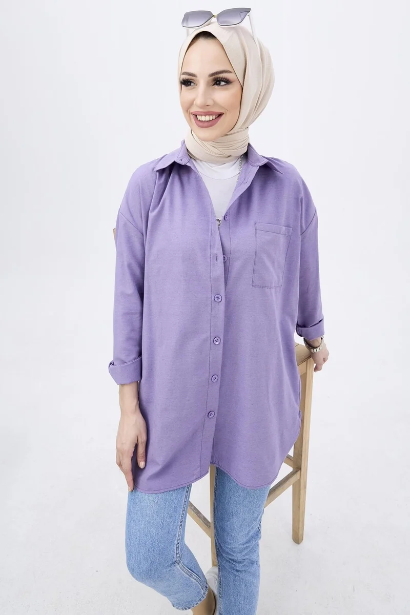 Tofisa Plain Medium Women's Lilac Tunic - 10810
