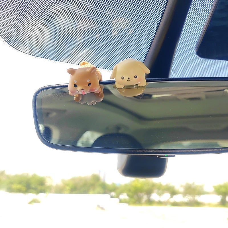 Motaney Cute Animal Rear View Mirror Accessories, Car Center Screen Decoration Dashboard Ornament, Car Accessories Interior for Women/Men Computer Monitor Decor - Image 3
