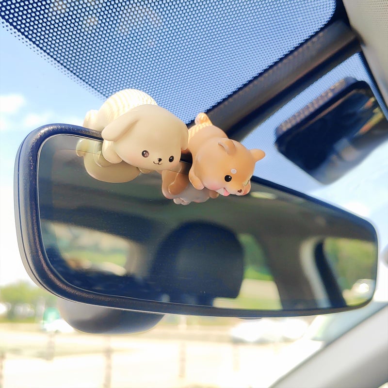 Motaney Cute Animal Rear View Mirror Accessories, Car Center Screen Decoration Dashboard Ornament, Car Accessories Interior for Women/Men Computer Monitor Decor - Image 2