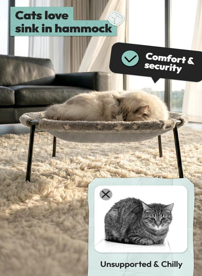 POMESEA Large Elevated Cat Hammock Bed with Dual-Sided Cover, Glow-in-The-Dark Raised Pet Bed for Cats & Small Dogs, All-Season Use Cat Bed for Indoor Cats - Image 4