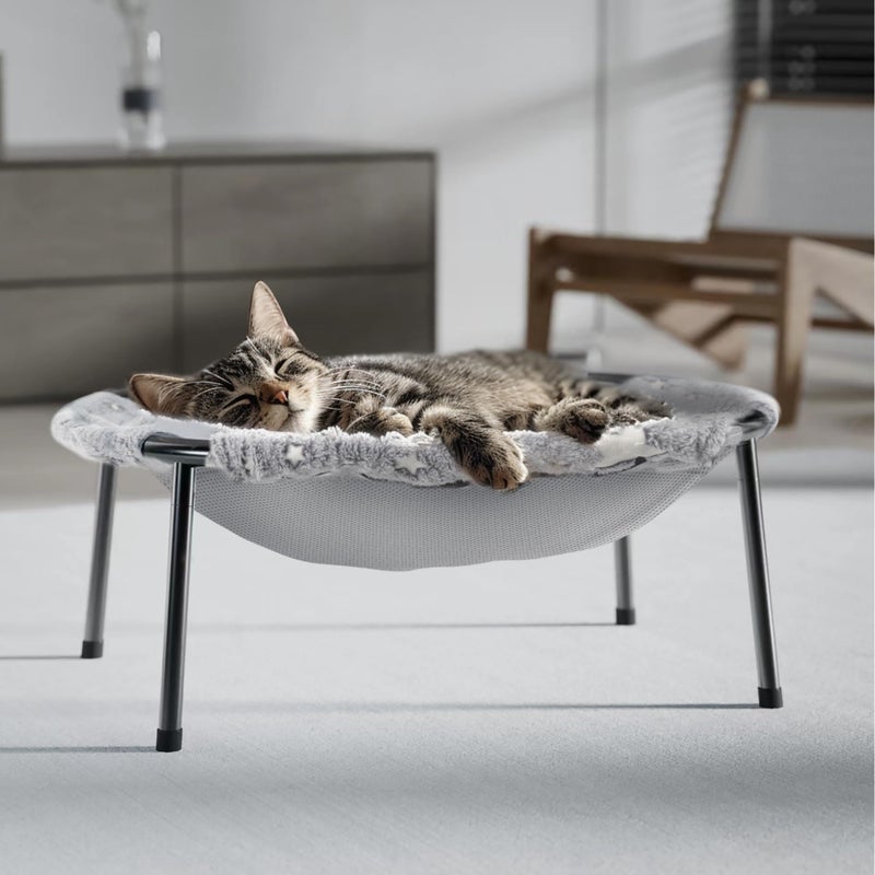 POMESEA Large Elevated Cat Hammock Bed with Dual-Sided Cover, Glow-in-The-Dark Raised Pet Bed for Cats & Small Dogs, All-Season Use Cat Bed for Indoor Cats - Image 1