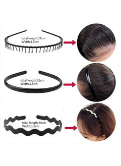 obmwang 10 Pack Metal Men Headband Unisex Spring Wavy Hair Hoop Men Women Sport Fashion Hair Bands Non-Slip Headwear Hair Accessories for Women Men  - Image 5