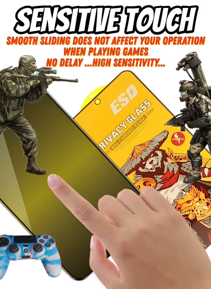 ESD 2 Pieces Tempered Dustproof Privacy Glass Screen Protector Compatible For Samsung Galaxy M52 5G - Image 3