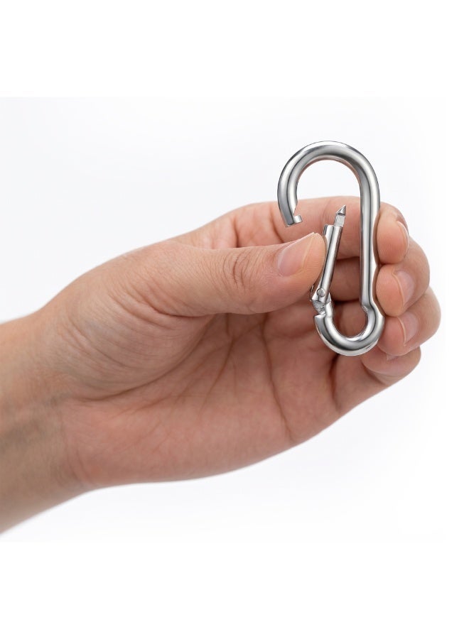 Duravel Pack Of 2, 1.5 inch Galvanized Steel Carabiner Clips, Silver, Spring Snap Hook for Dog Leash, Hammock, Aerial Yoga, Gym Pulldown Attachment, Heavy Duty - Image 2