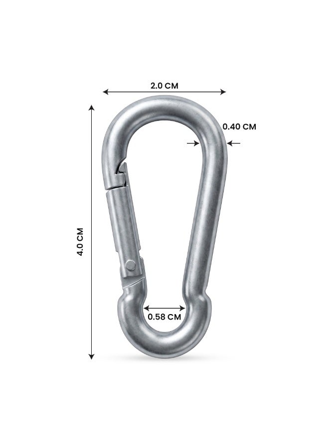 Duravel Pack Of 2, 1.5 inch Galvanized Steel Carabiner Clips, Silver, Spring Snap Hook for Dog Leash, Hammock, Aerial Yoga, Gym Pulldown Attachment, Heavy Duty - Image 3
