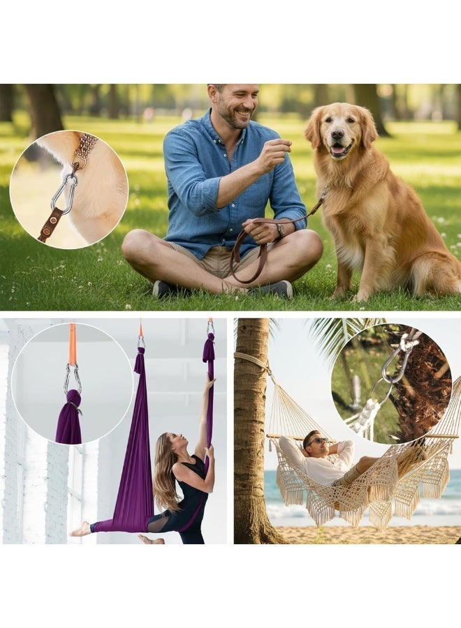 Duravel Pack Of 2, 1.5 inch Galvanized Steel Carabiner Clips, Silver, Spring Snap Hook for Dog Leash, Hammock, Aerial Yoga, Gym Pulldown Attachment, Heavy Duty - Image 4