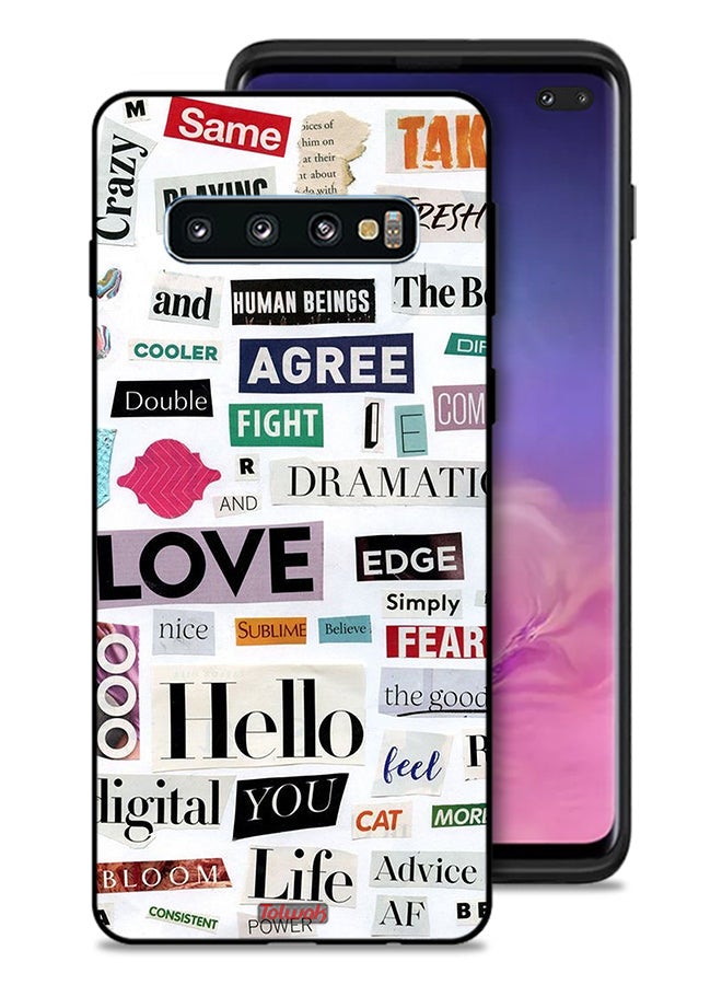 Tolwak Samsung Galaxy S10 Plus Protective Case Cover Short Quotes Stickers - Image 1