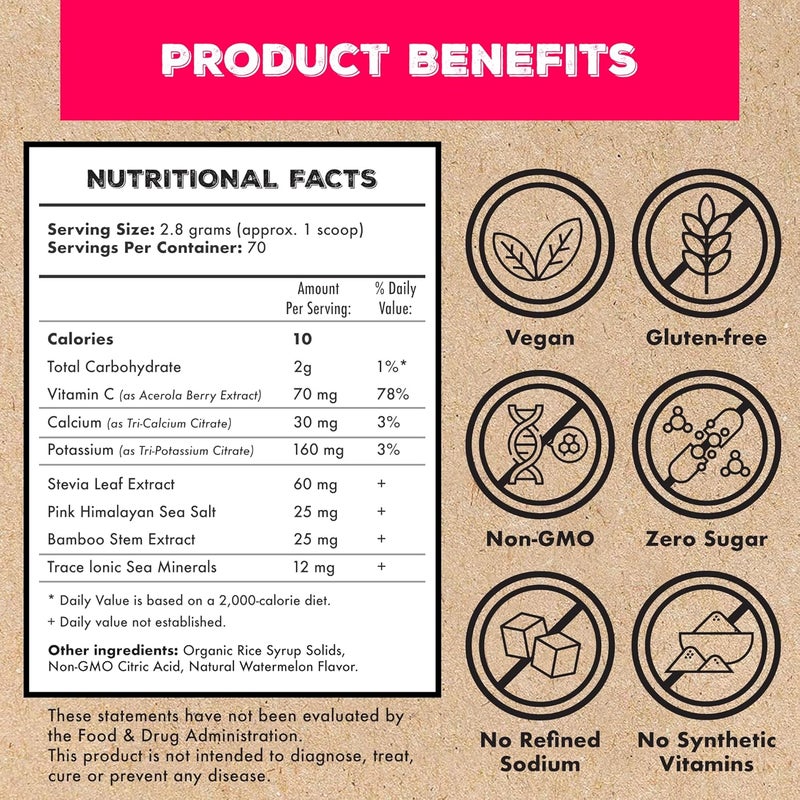 Superieur Electrolytes  Plant Based Electrolyte Supplement wSea Minerals for Hydration  Recovery  Keto Friendly NonGMO Zero Sugar Vegan Healthy Sports Drink Powder  Raspberry 70 Servings - Image 4