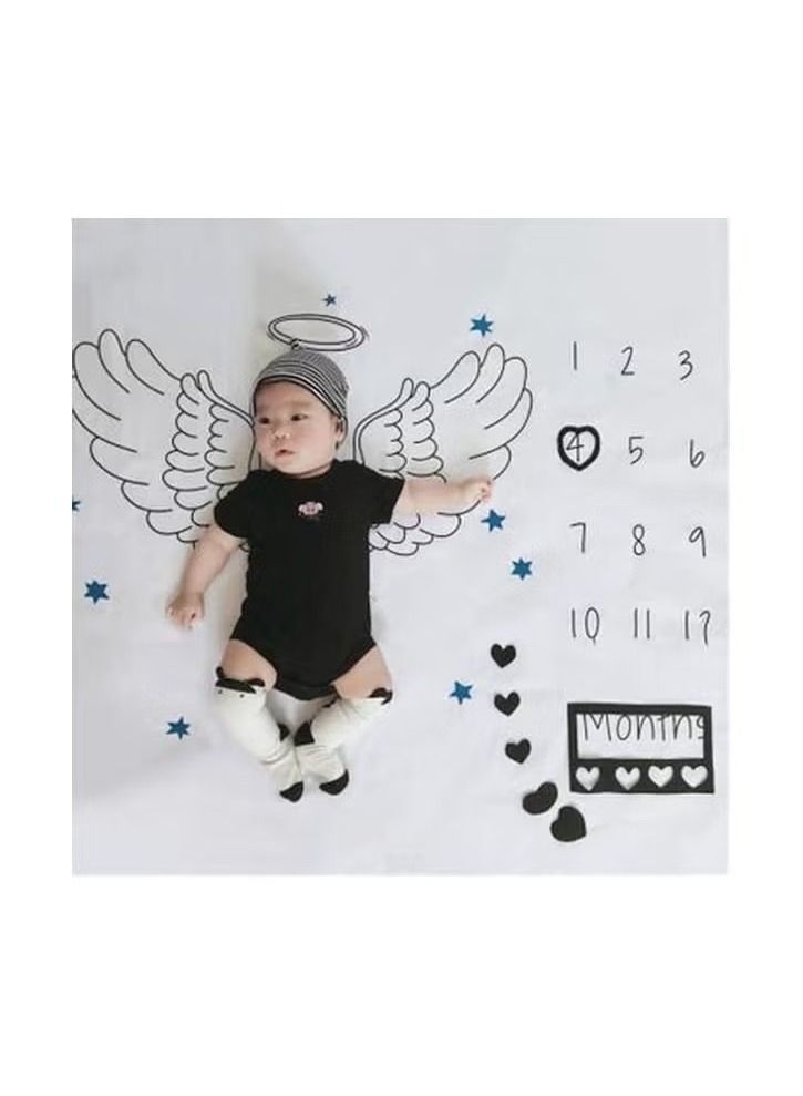 أوريتي علامة الطفل شهر طباعة بطانية دعامة التصوير الفوتوغرافي الناعم - Image 5