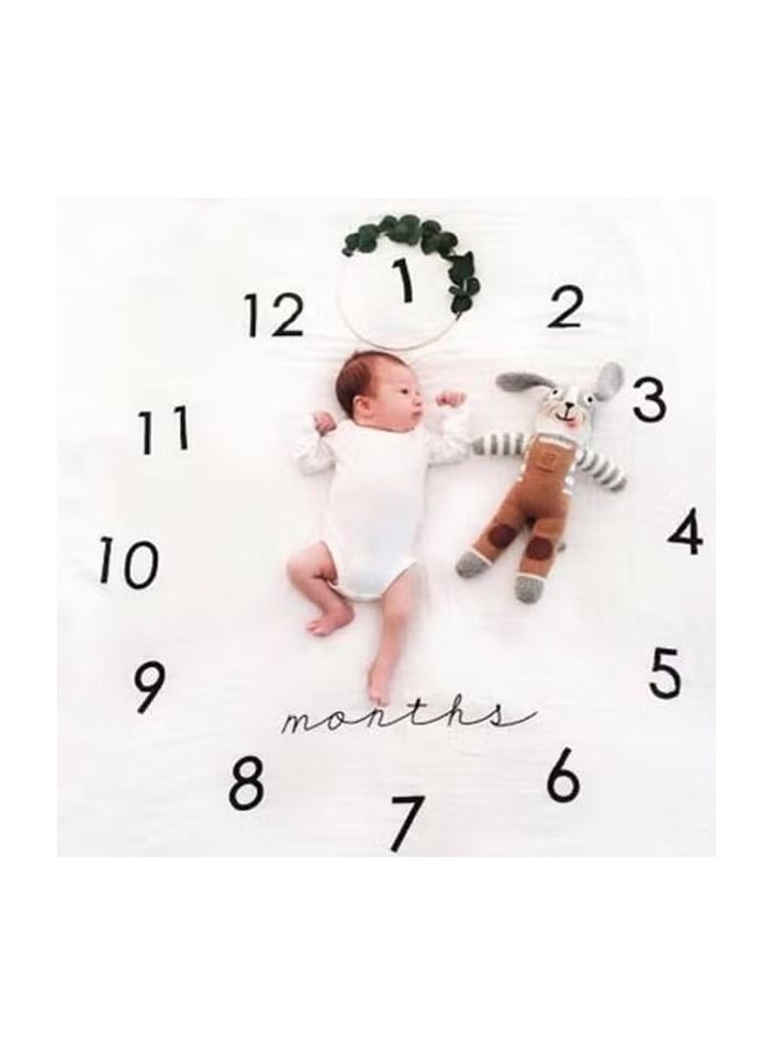 أوريتي علامة الطفل شهر طباعة بطانية دعامة التصوير الفوتوغرافي الناعم - Image 3