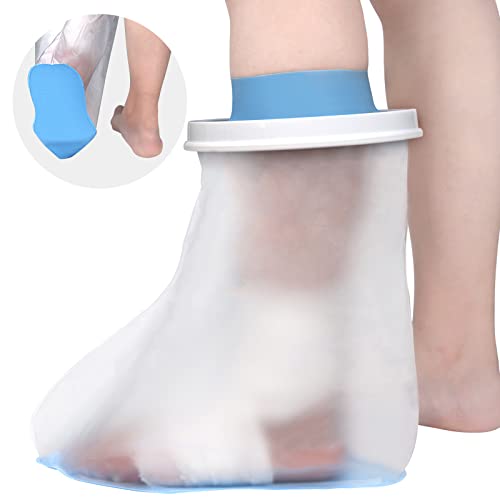 DNEOUXI Waterproof Foot Cover for Shower Adult, Foot Cast Covers with Non-Slip Padding Bottom, Watertight Ankle Foot Cast Protector for Surgery Bandage Dressing Wound, Reusable - Image 1