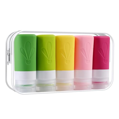 INSFIT Travel Bottles for Toiletries, TSA Approved 2oz Travel Size Containers, BPA Free Leak Proof Squeezable Silicone Tubes for Shampoo Conditioner Lotion Soap with Labels - Image 1