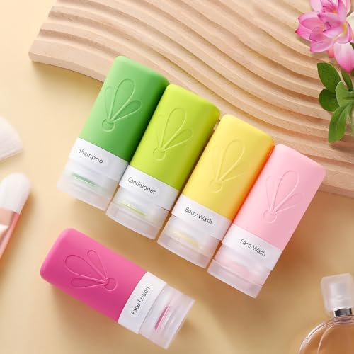 INSFIT Travel Bottles for Toiletries, TSA Approved 2oz Travel Size Containers, BPA Free Leak Proof Squeezable Silicone Tubes for Shampoo Conditioner Lotion Soap with Labels - Image 5
