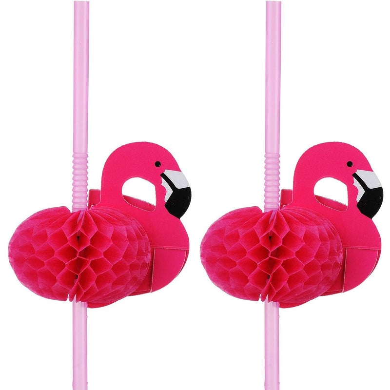 ALINK 100 PCS Pink Flamingo Straws  Plastic Fancy Cocktail Straws  Tropical Luau Party Straws for Hawaiian/Birthday/Pool Party Decorations  9.5 inch  AL-PIFLMO-100 - Image 5