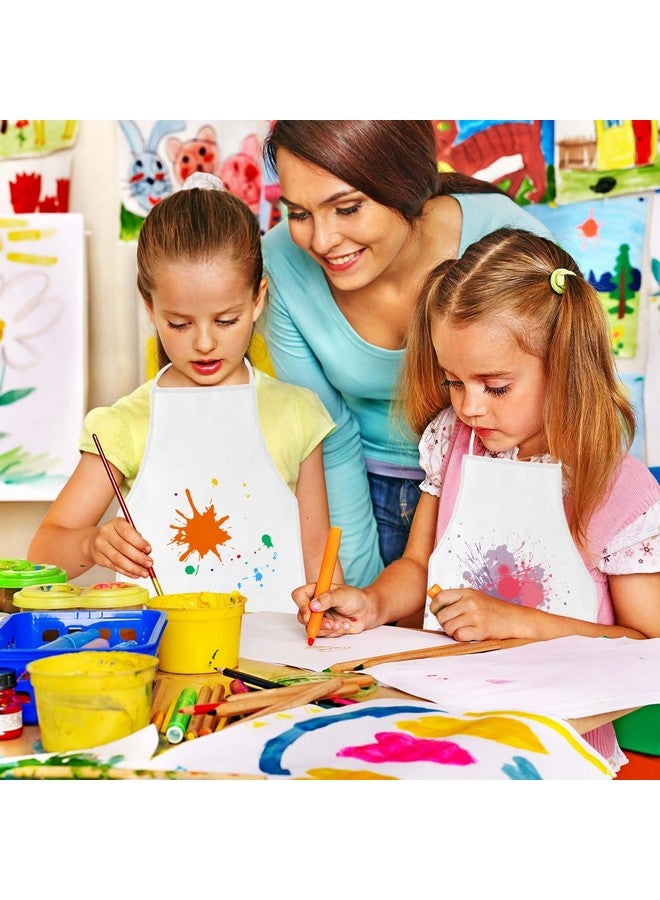 KUUQA أرواب فنية للأطفال من كوكوا - عبوة 24 قطعة بيضاء لأرواب الرسم للأطفال، أرواب فنية لمستلزمات الحرف والمطبخ والفصول الدراسية واحتفالات الرسم - Image 4