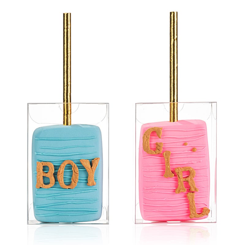 RomanticBaking 35 PCS 3.5"x 2.4"x 1.38" Clear Rice Krispie Treat Boxes with Hole Cakesickle Small Macaron Candy Party Favors Boxes - Image 1