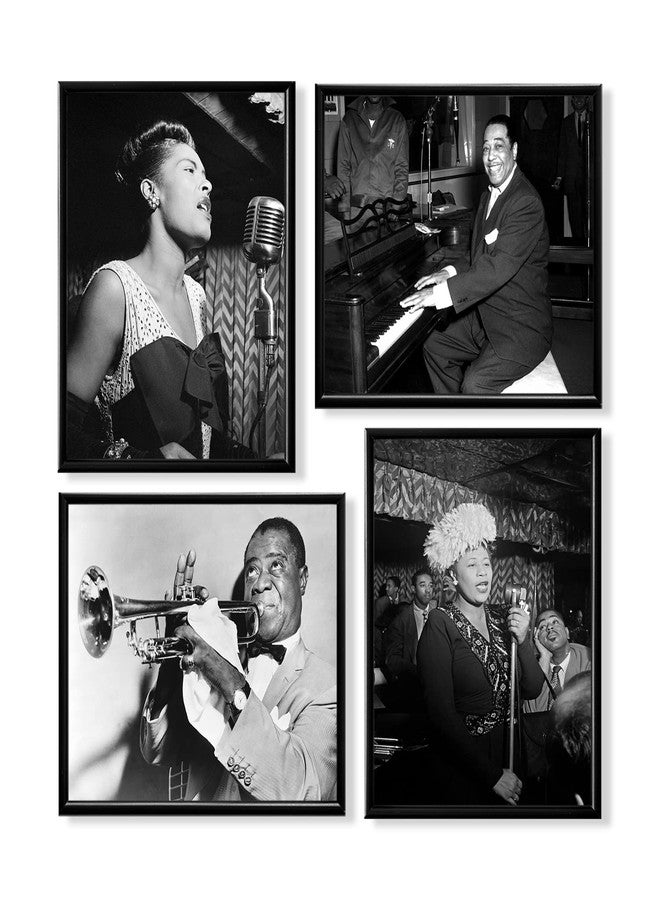 YUMKNOW Black History Wall Art Decor - African American Jazz Musicians Pictures - Louis Armstrong Billie Holiday Ella Fitzgerald Duke Ellington - Vintage Famous Jazz Music Poster Print - Gifts Music Classroom - Image 1