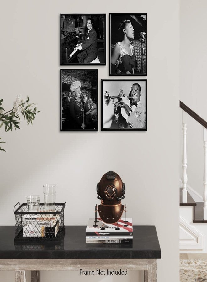 YUMKNOW Black History Wall Art Decor - African American Jazz Musicians Pictures - Louis Armstrong Billie Holiday Ella Fitzgerald Duke Ellington - Vintage Famous Jazz Music Poster Print - Gifts Music Classroom - Image 5