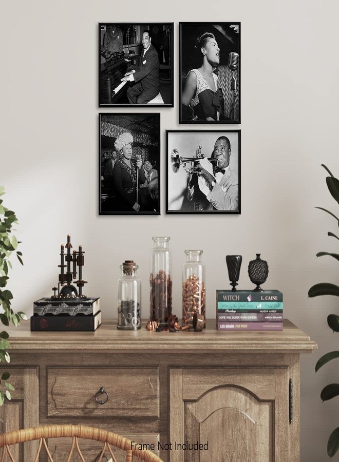 YUMKNOW Black History Wall Art Decor - African American Jazz Musicians Pictures - Louis Armstrong Billie Holiday Ella Fitzgerald Duke Ellington - Vintage Famous Jazz Music Poster Print - Gifts Music Classroom - Image 4