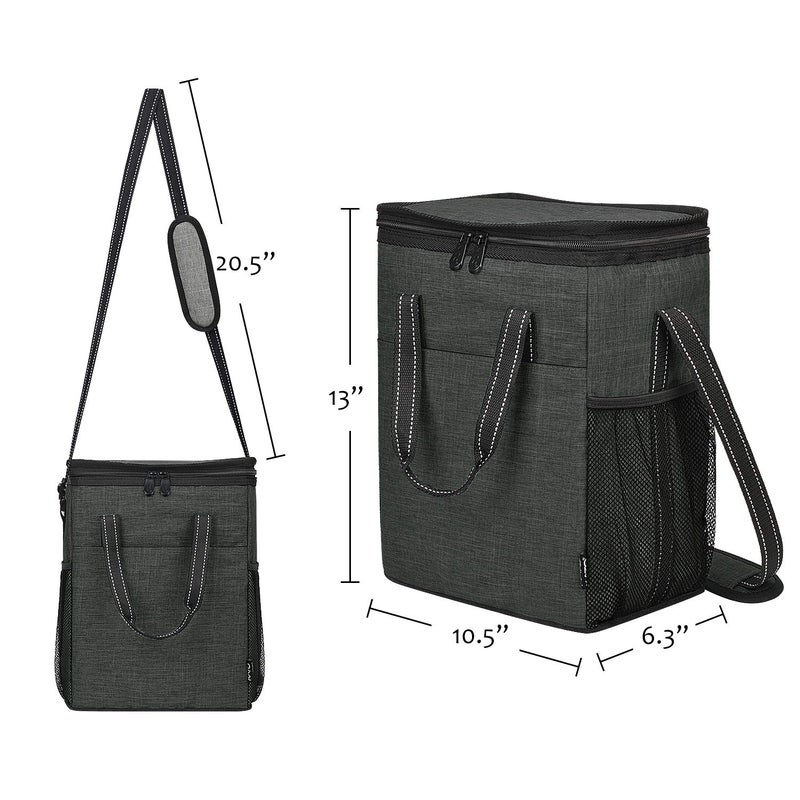 Tirrinia 6 Bottle Wine Gift carrier - Insulated & Padded Wine Carrying Cooler Tote Bag with Handle and Adjustable Shoulder Strap for Travel or Picnic, IDEAL Wine Lover Gift, Black - Image 4