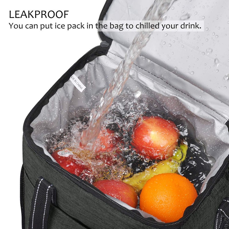 Tirrinia 6 Bottle Wine Gift carrier - Insulated & Padded Wine Carrying Cooler Tote Bag with Handle and Adjustable Shoulder Strap for Travel or Picnic, IDEAL Wine Lover Gift, Black - Image 2