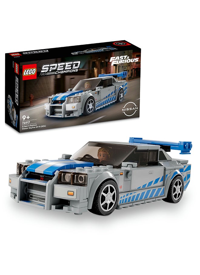 LEGO - Speed Champions 2 Fast 2 Furious Nissan Skyline Gt-R (R34) Building Toy Set; Collectible Racing Car Gift For Kids Aged 9+ And Car And Film Fans; Includes A Brian O’Conner Minifigure (319 Pieces) 76917 - Image 1