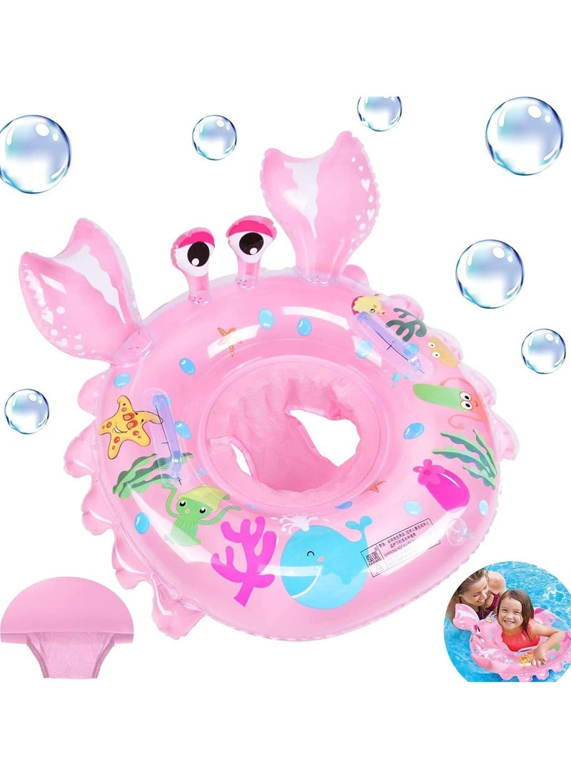 CMGTYYD Baby Swimming Float, Inflatable Ring, Swim Bath with Safety Seat and Handle Helps Learn to Kick & for the Age of 3-36 Months(Crab Pink) - Image 1