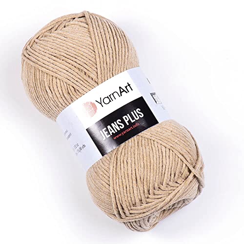 YarnArt Jeans Plus Yarn Cotton Blend Yarn - Knitting & Crochetting Soft Baby Yarn 55% Cotton 45% Acrylic, 100 g (3.5 oz), 160 m (174 yds), Yarn Weight : 4, (1 Skein) (48) - Image 1