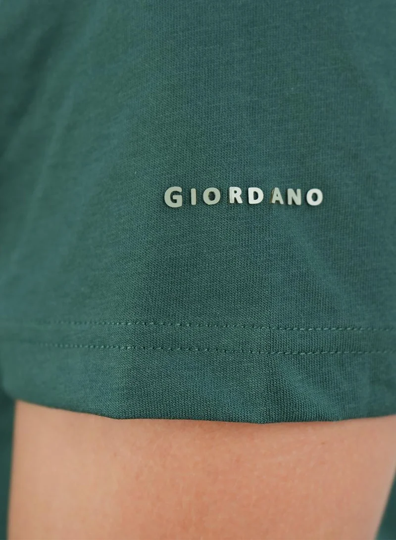 GIORDANO  Men's Giordano Cotton Crewneck Slim Fit Tee - Short Sleeve for Men | Best Price UAE