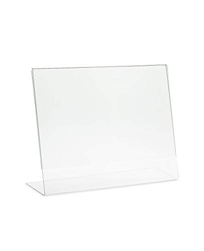 SourceOne Large Sign Holder 14 x 11 Slant Back Landscape Clear Acrylic Signs - Image 2