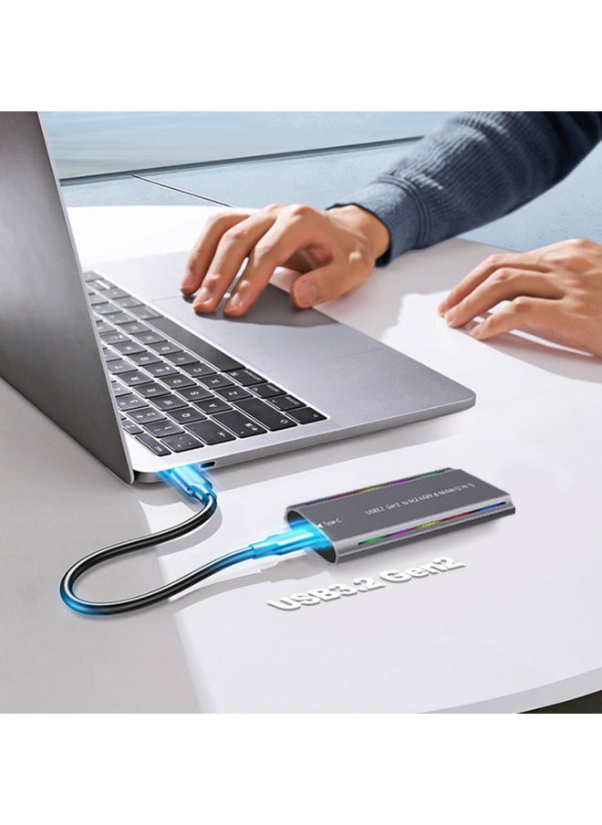 ماركة غير محددة صندوق القرص الصلب M.2 USB3.1NGFF وبروتوكول Nvme من النوع C RGB خفيف من سبائك الألومنيوم صندوق القرص الصلب المحمول - اللون: TN07-L-CCA(بروتوكول NGFF) رمادي  - Image 5