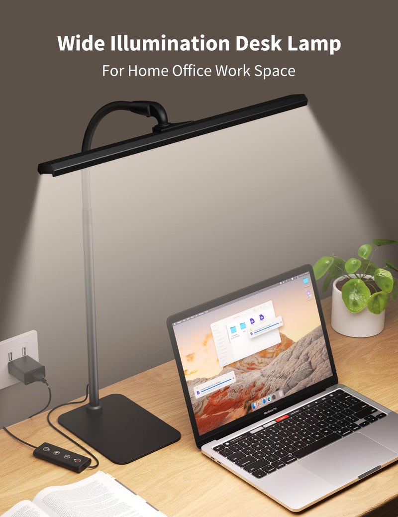 Kary LED Desk Lamps for Home Office, Tall Desk Light with Base, Flexible Gosseneck Adjustable Height 5-Level Dimmable Brightness & Color, Architect Lamp for Working,Reading,Crafting,Study - Image 2