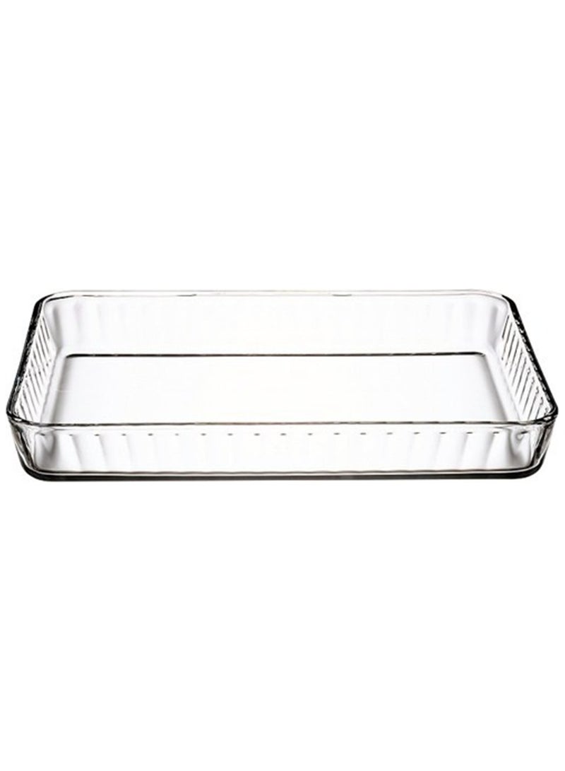 Borcam Borcam Rectangular Glass Baking Tray, 2850 Ml Capacity, 45 Mm Height, 370X240 Mm Diameter - Clear  - Image 1