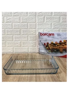 Borcam Borcam Rectangular Glass Baking Tray, 2850 Ml Capacity, 45 Mm Height, 370X240 Mm Diameter - Clear  - Image 3