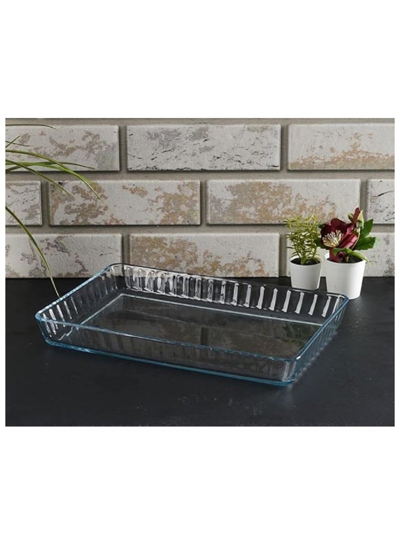 Borcam Borcam Rectangular Glass Baking Tray, 2850 Ml Capacity, 45 Mm Height, 370X240 Mm Diameter - Clear  - Image 5