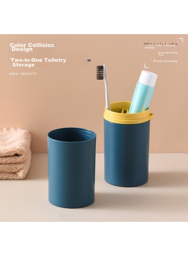 NOLANSEND Nuolansendi Travel Toiletry Cup, Detachable 2 Toothbrush Cups Set, Toothbrush Cup, Toothbrush Holder, Simple Toothbrush Set, Lemon Yellow - Image 5