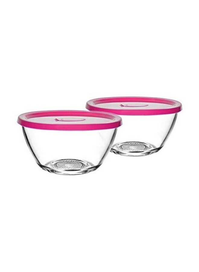 Brezzycloud Set of 4 Glass Mixing Bowl with Lid B16FL - 435ml - Transparent Glass (Set of 4, Lid Color Random) - Image 4
