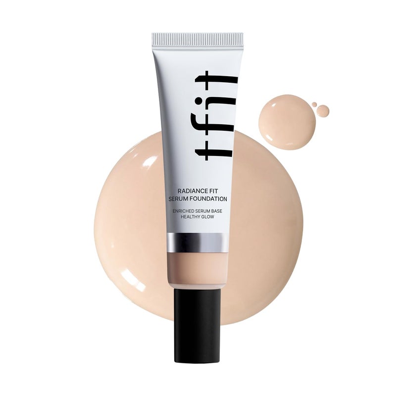 TFIT Radiance Fit Serum Foundation - Flawless Coverage, Dewy finish, Long-lasting, Lightweight, Korean Makeup,1.05 Oz. (W01 Vanilla, 1.05 Oz.)