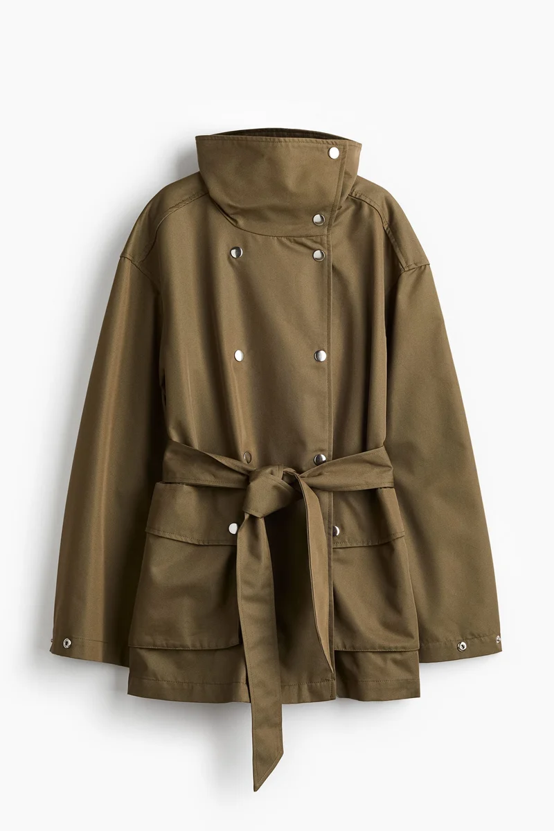 H&M Tie-belt twill jacket