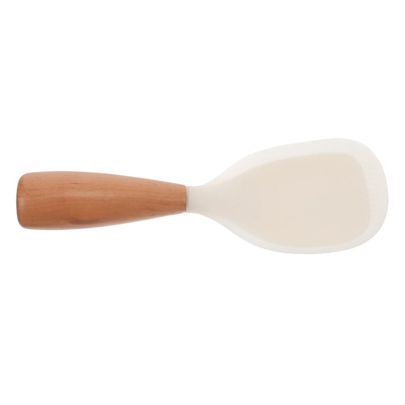 Heat Resistant Silicone Rice Paddle Spatula 2pcs Set Beige Color Easy Clean Nonstick Kitchen Utensil - Image 5