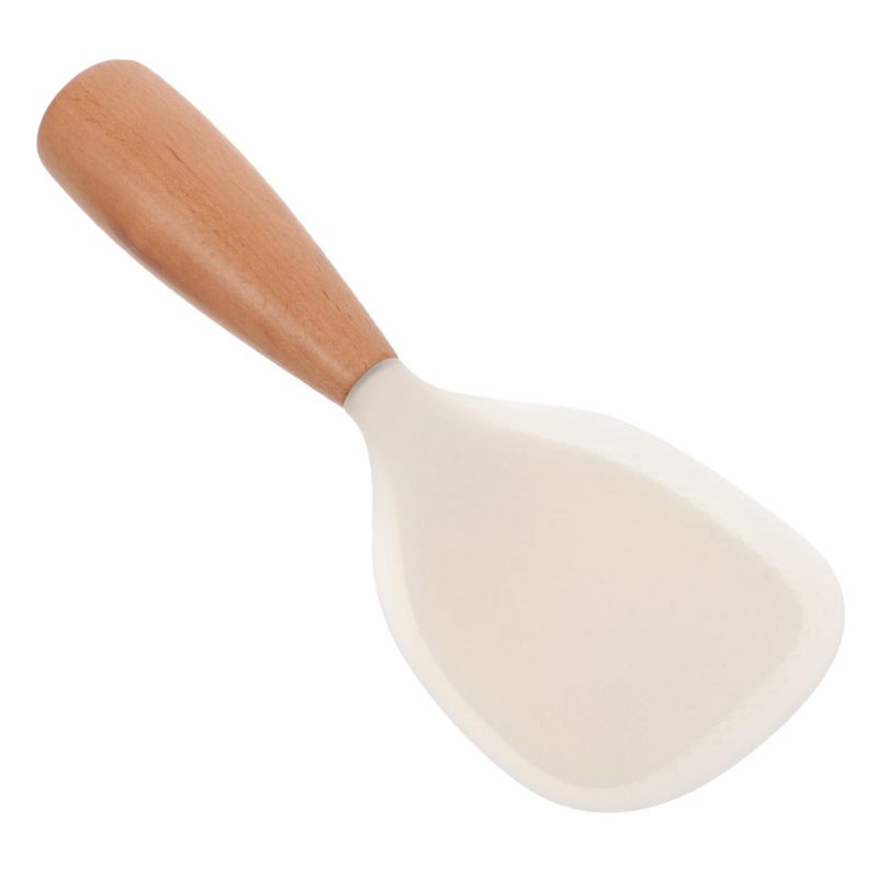 Heat Resistant Silicone Rice Paddle Spatula 2pcs Set Beige Color Easy Clean Nonstick Kitchen Utensil - Image 3