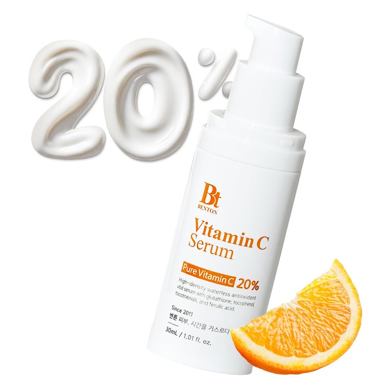 BENTON Vitamin C Serum - Korean Skin Care, White Serum for Face with 20% Pure Vitamin C, Skin Texture & Elasticity Care, Face Moisturizer for All Skin Types(1.01 fl. Oz.) - Image 1