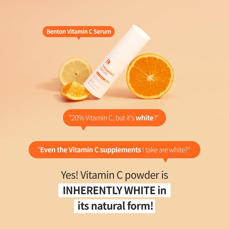 BENTON Vitamin C Serum - Korean Skin Care, White Serum for Face with 20% Pure Vitamin C, Skin Texture & Elasticity Care, Face Moisturizer for All Skin Types(1.01 fl. Oz.) - Image 3